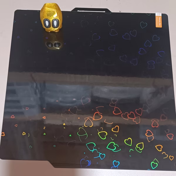 placa de impressão holográfica coração / gota - Bambu Lab 235 mm